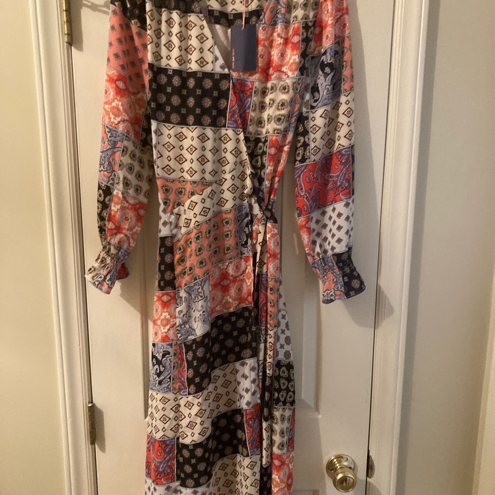 Skies Are Blue Multicolor Patchwork Maxi Dress